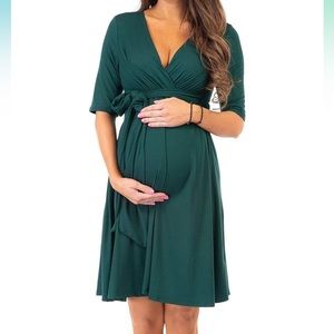 Mother bee maternity wrap dress